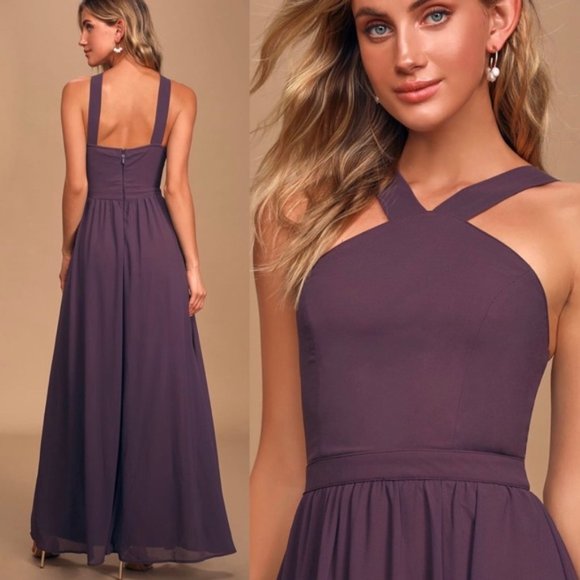 Lulus Air of Romance Dusty Purple Maxi Dress. - Picture 4 of 15